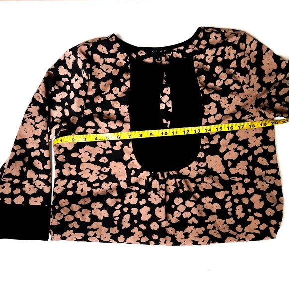 boutique black + tan shift dress w/high neckline & 3/4 sleeves size S - Picture 7 of 7